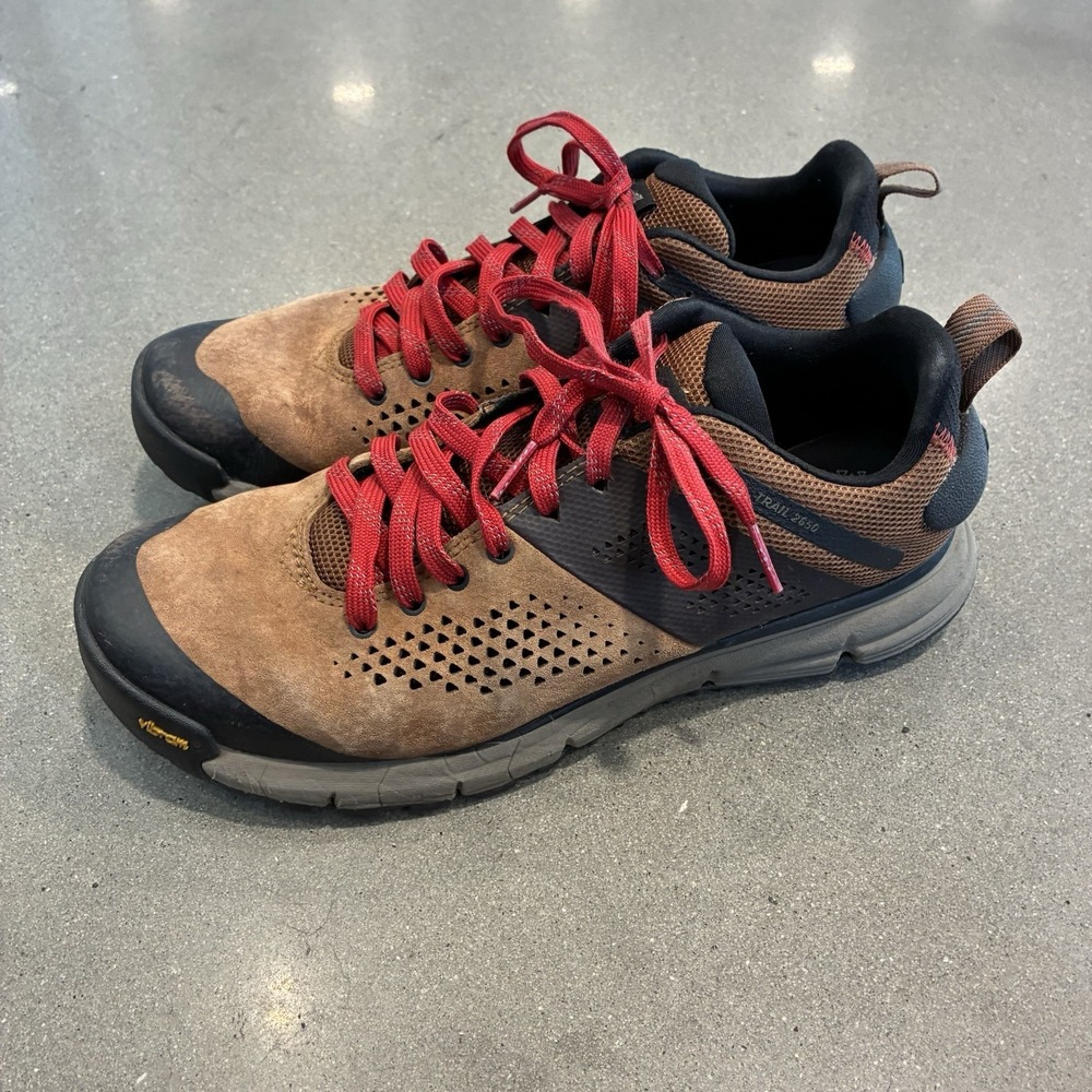 Danner Trail 2650 Suede Hiking Shoe Men's US 8.5 Brown & Red Vibram Trailrunners